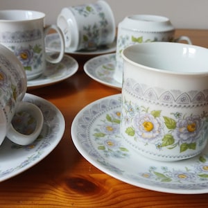 Vintage Porcelain Coffee Set "Josefina Loucky" Made in Czechoslovakia - rare design