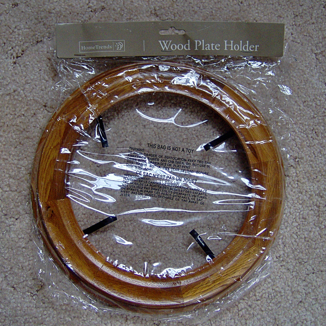 Vintage Round Solid Oak Wood Collector Plate Frame Wooden Etsy