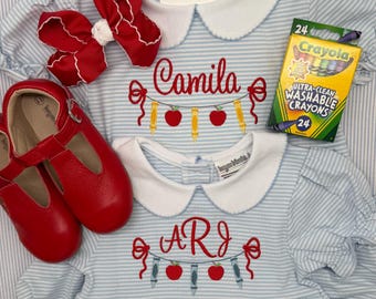 Back-to-school Personalized Dress First Day of School Monogrammed Dress