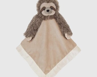 Personalized Monogrammed Animal Lovey for Baby Sloth Lovie
