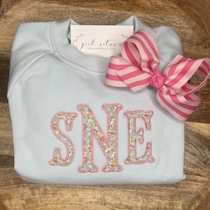 Liberty of London Applique Monogrammed Personalized Sweatshirt