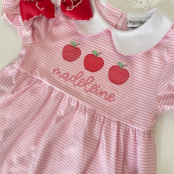 Monogrammed Personalized Back-to-School Apple Dress