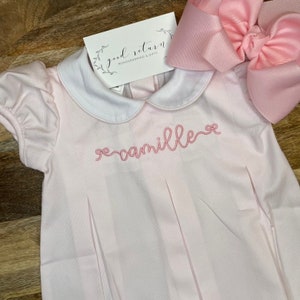 Vestido plisado rosa con monograma, personalizado para Pascua, Hermana Mayor, Cumpleaños