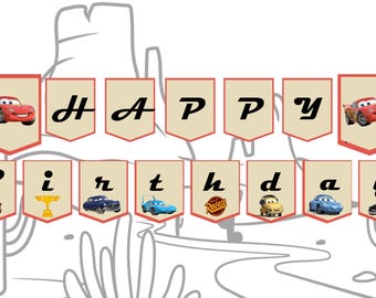 Disney Cars Birthday Banner