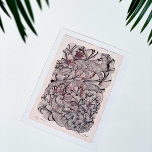 STAMPA ARTISTICA moderna disegnata a mano in formato A5 su carta ruvida leggera. Regalo perfetto per la festa della mamma. Design moderno di arte murale fatta a mano.