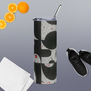 Tumbler Cup with Modern Black and White Style - 20oz
