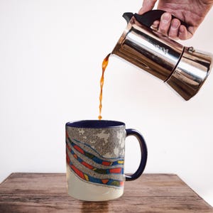 Vibrant Accent Coffee Mug, Colorful Art Design for Art Lovers, Unique Gift for Coffee Enthusiasts, Home Decor, Perfect Birthday Gift