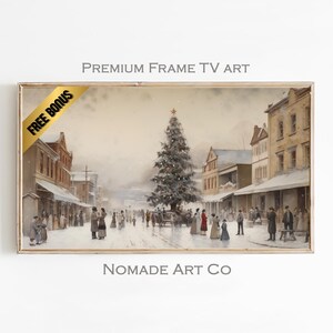 Christmas Village Frame TV Art, Festive Winter Wonderland Scene, Digital Download, Winter Holiday Decor, Holiday Home Decor, Frame TV Art