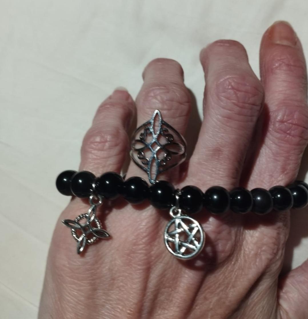 Obsidian Pentagram Pendant – Large Protection Amulet For Men 13 thumbnail image