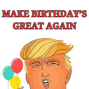 Verjaardagskaart Donald Trump, Digitale download, Afdrukbare kaart, Grappige kaarten, Digitale download Trump