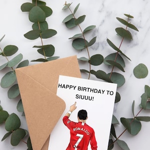 Cristiano Ronaldo Birthday Card | Siuuu | CR7 | Manchester United | Ronaldo Footballer Greeting Card