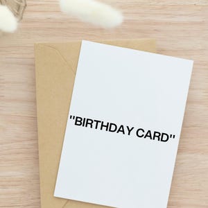Biglietto di compleanno Satirical Hype Beast - Regalo di compleanno ispirato alla cultura pop - Design con virgolette, biglietto di compleanno artistico alla moda