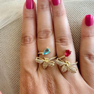 Honey Bee Adjustable Ring, Bumble Bee Inspired Nature Jewelry, Everyday BEE Lover Gift Ring