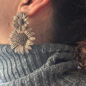 Large Flower Stud Earrings, Vintage Cascading Big Floral Studs, Perfect Mother’s Day Gift, Statement Jewelry