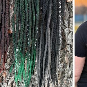 Haarband mit Dreads und Zöpfen, synthetische Dreadlock Zöpfe in Dreads Verlängerungen auf Haarband - handgemachte Haarverlängerungen