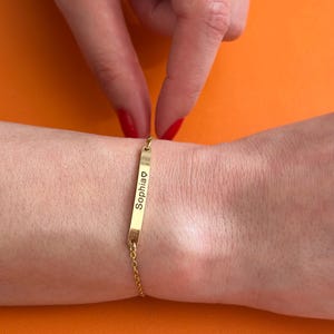 Personalized Bracelet for Women Gold Bar Bracelet Custom Initial Bracelet Friendship Custom Bracelet Personalized Name Bracelet