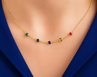 Personalized Birthstone Necklace, Birthstone Jewellery, Multiple Birthstone Necklace, Family Birthstone Necklace, Christmas gift