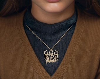 Dainty Cat Name Necklace, Custom Name Necklace, Minimalist Necklace, Personalised Gifts, Cat Memorial Gift, Cat Lovers Gift,Mothers Day Gift