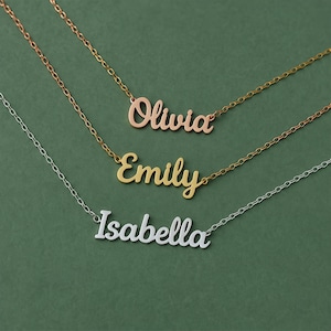 Collier prénom en argent personnalisé, collier prénom enfant, collier prénom personnalisé, collier prénom délicat, bijoux minimalistes, cadeau de fête des mères