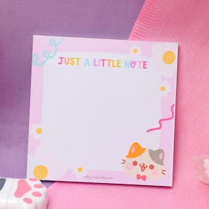 Kawaii Spring Cats Memo Pad • tear off memo pad • paper note pad, cute memo pad • kawaii stationery Pink notepad