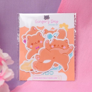 Kawaii Sticker Set Ginger's Day • Cute cats stickers • Kawaii Stationery Bujo • Planner cat stickers