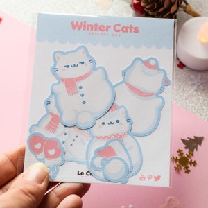 Kawaii Sticker Set Winter Cats • Cute planner Sticker • Kawaii Stationery • Bujo stickers notebook