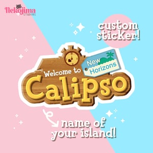 Animal Crossing Personalized Island sticker • Cute die cut stickers • AC custom sticker