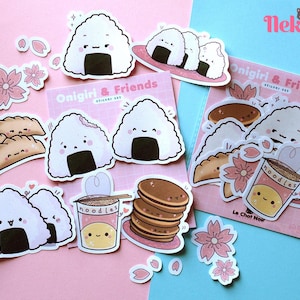 Kawaii Sticker Set Onigiri & Friends • Japan Food Stickers • Kawaii Bujo Stationery • Kawaii Notebook Planner Stickers