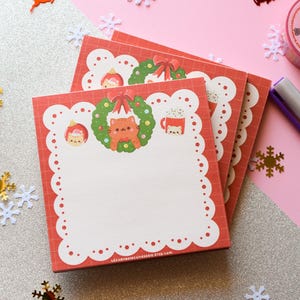 Kawaii XMas Cats Memo Pad • tear away memo • padpaper note pad, cute memo • christmas block notes kawaii stationery