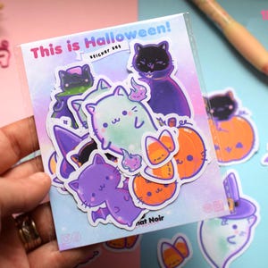 Kawaii Sticker Set This is Halloween Cats • Candy Stickers • Kawaii Bujo Stationery • Kawaii planner sticker set
