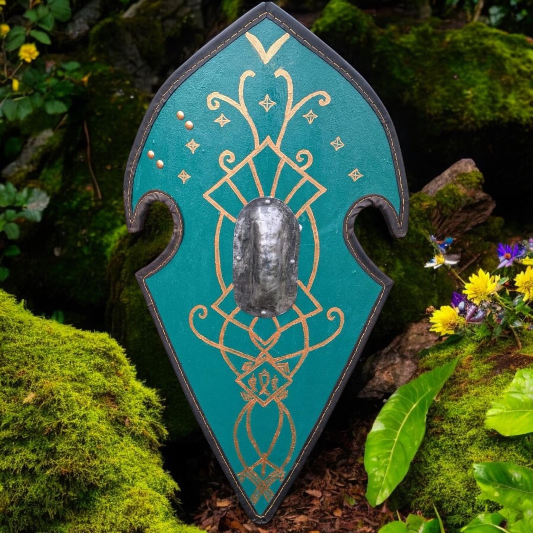 Shield Cosplay Elf Elven Fantasy Shield Wood Medieval Fantasy Wooden Shield Elven Armor Woodland Accessory High Elven Shield Fairy Cosplay