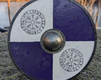 Viking Shield Vegvisir Viking Wall Wood Decor Vegvisir Shield Viking Armor Medieval Shield Custom Shield Norse Shield Larp Viking Shield Sca