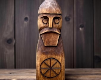 Hand Carved Wooden Slavic God Perun Slavic Gods Statues Slavic Mythology Pagan Altar Figurine Pagan God Statue Pagan Gift Slavic Altar Idol