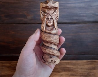 Wooden Figurine of Demoness Lilith Black Magic Lilith Wooden Figurine Lilith Statue Goddess Lilith Small Figurine Made of Wood Lilith Figure