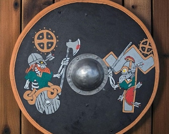 Viking Shield Norse Wood Wall Decor Viking Wood Wall Art Home Decor Medieval Shield Medieval Buhurt HMB LARP Norsman Shield Woodcraft