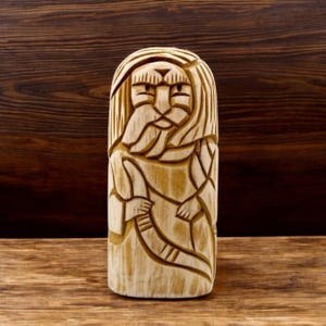 Ullr Statue Nordic God,Ullr God Statue Small,Scandinavian God Ullr Wooden Gods Sculpture Norse Pantheon Mythology Altar Ull Wooden Figurine