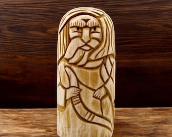 Ullr Statue Nordic God,Ullr God Statue Small,Scandinavian God Ullr Wooden Gods Sculpture Norse Pantheon Mythology Altar Ull Wooden Figurine