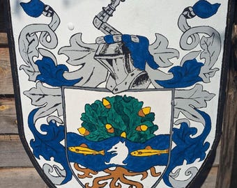 Family Crest Coat of Arms Family Shield Custom Family Shield Medieval Shield Hylian Shield Medieval Knight Shield LARP Cosplay Warrior