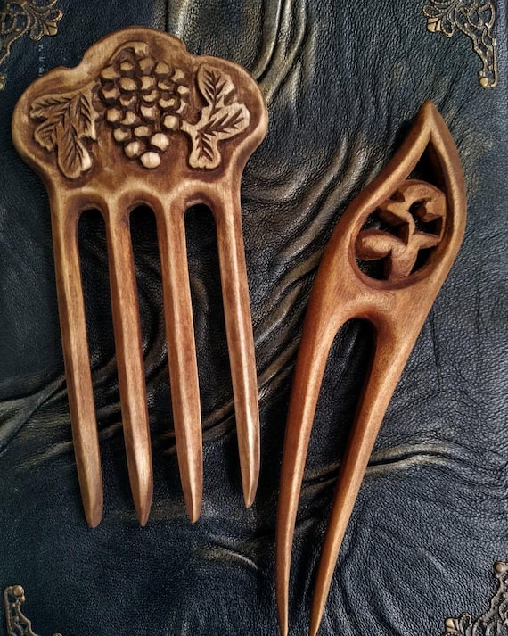 Holz-Haarnadeln Im Vintage-Look – 8 Stück, Handgeschnitzt, Natürliches Holz, Für Mittleres Bis Dickes Haar, Als Geschenk Oder DIY