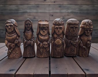 Estatua de la diosa eslava de madera tallada a mano Lada Lelya Baba Yaga Mara Makosh Dolya Figuras de diosas eslavas Ídolo de brujería Ídolo de diosa pagana