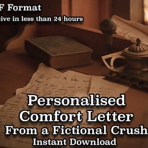 Carta de consuelo personalizada para el autocuidado y la inspiración, personaje reconfortante, carta de consuelo, autocuidado, descarga instantánea, PDF