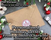 Custom Holiday Letter from Your Favorite Fictional Character, Comfort Character, Christmas, Christmas Letter, Instant Download, PDF