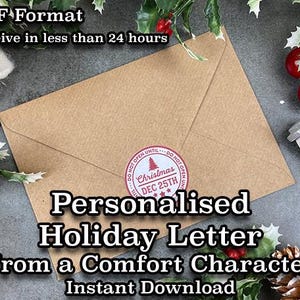 Custom Holiday Letter from Your Favorite Fictional Character, Comfort Character, Christmas, Christmas Letter, Instant Download, PDF