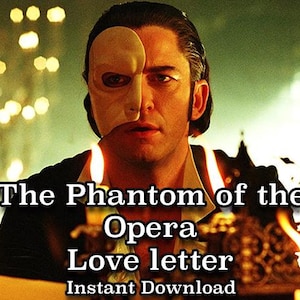Das Phantom der Oper Liebesbrief, Liebesbrief Erik, Gerard Butler, Gothic, Romantisch, Wohlfühlfigur, Charakterbrief, Halloween
