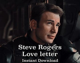 Steve Rogers Love Letter, Love Note, Romantic, Comfort Letter, Chris Evans, Avengers, Captain America, MCU, PDF, Instant Download