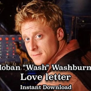 May include: A close-up portrait of a man with short, light brown hair. He is wearing a brown shirt and looking directly at the camera. The text "Hoban "Wash" Washburn Love letter Instant Download" is below the image.