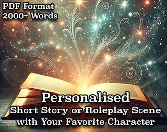 Custom Short Story or Roleplay Scene with Your Favorite Character, Personalised Story, Fan Fiction, Download, PDF