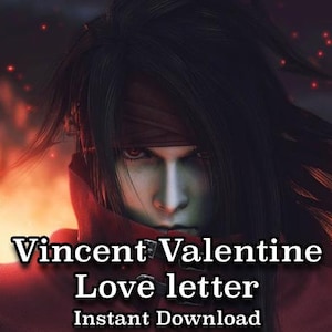 Vincent Valentine Liebesbrief, Trost Charakter Brief, Final Fantasy, FFVII, Square Enix, sofortdownload.