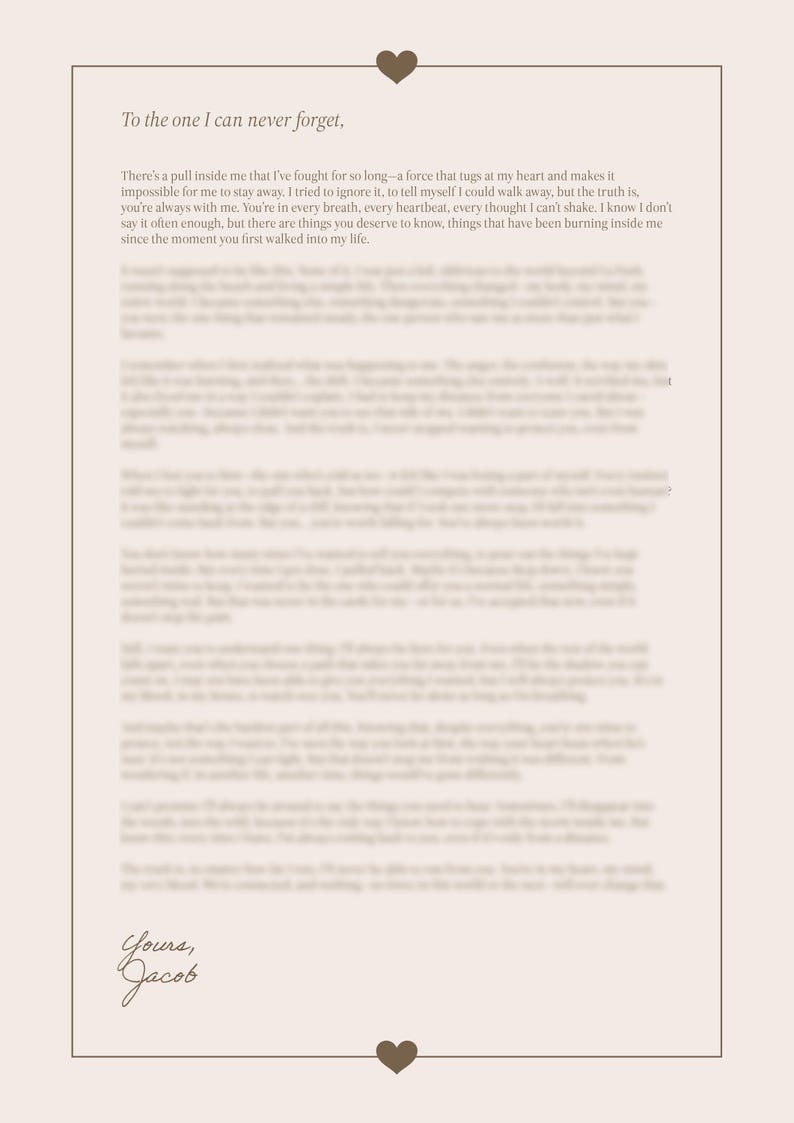 Jacob Black Love Letter, Comfort Character Letter, Twilight, Love Note ...