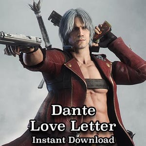 Carta de amor de Dante, nota de amor, romántica, Devil May Cry, DmC, videojuegos, descarga instantánea, PDF